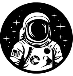 Astronaut - Black And White Isolated Icon