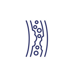 Cholesterol Line Icon With Artery