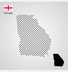 Georgia Map Silhouette Halftone Style