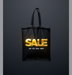 Black Tote Bag With Golden Sale Sign