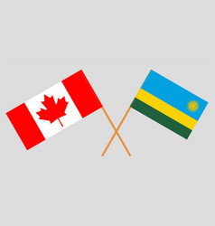 Crossed Flags Of Canada And Rwanda