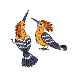 Line Art Colorful Of Cute Hoopoe