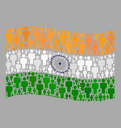 Waving Demographics India Flag - Collage With Man