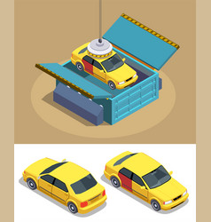 Car Usage Isometric Composition