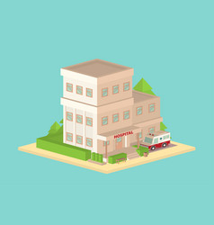 Isometric Hospital Building Icon