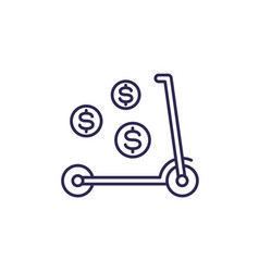 Kick Scooter For Rent Line Icon