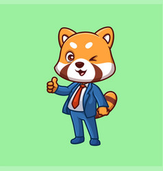 Manager Red Panda Cute Cartoon