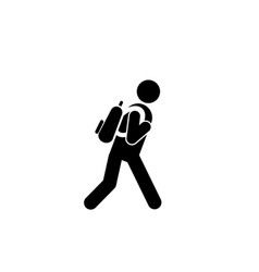 Character Walking With Backpack Icon