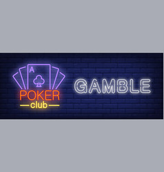 Poker Club Gamble Neon Sign