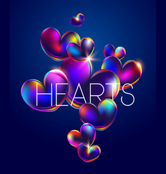 Colorful Iridescent Heart On Dark Background