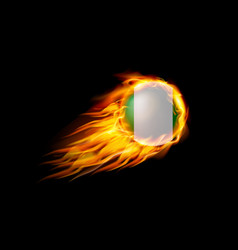 Nigeria Flag With Fire Fire Ball Realistic Design