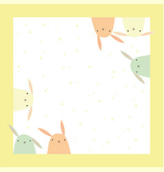 Yellow Frame With Cute Rabbits