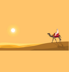 Camel Rider Against The Background Of The Sun