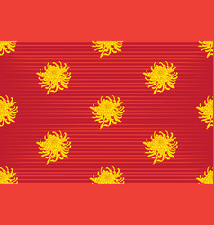 Chrysanthemum Flower With Line On Red Background