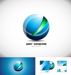 Green sphere 3d technology logo icon design Vector Image