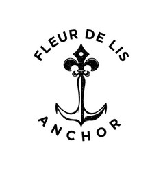 Rustic Vintage Fleur De Lis And Anchor Logo Design