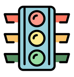 Traffic Lights Icon Flat