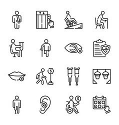 Collection Of Disability Outline Icons