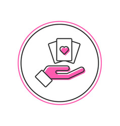 Filled Outline Hand Holding Playing Cards Icon