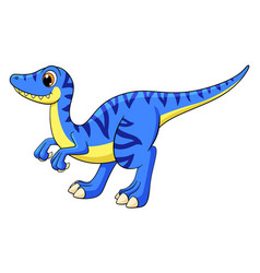 Baby Raptor Mascot Cartoon Blue Velociraptor