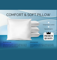 Pillow Ad Banner Comfortable 3d Cushions Heap