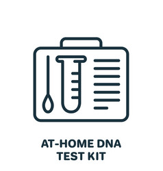 At-home Dna Test Kits Line Icon Sample With Swab