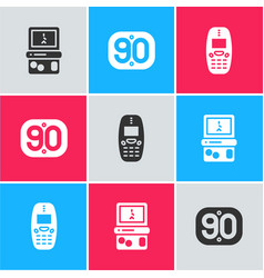 Set Tetris 90s Retro And Old Mobile Phone Icon