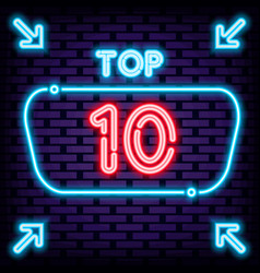 Top 10 Badge In Neon Style Bright Signboard