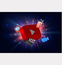 Youtube App 3d Icon On Space Background