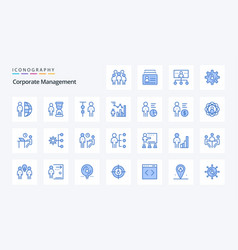 25 Corporate Management Blue Icon Pack