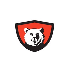 California Grizzly Bear Head Smiling Crest Retro