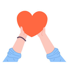 Donation Color Icon Red Heart In Human Hands