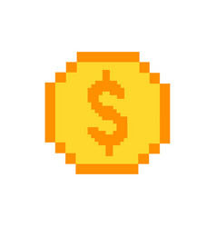 Golden Yellow Dollar Pixels Computer Gaming