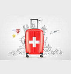 Plastic Travel Bag With Flag Of Switzerland