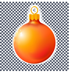 Red Orange Christmas Ball Bauble Isolated