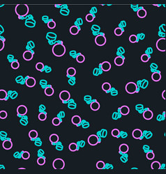 Line Ball On Chain Icon Isolated Seamless Pattern