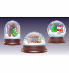 Realistic Christmas Crystal Snow Ball Globe