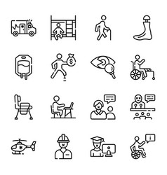 Set Of Handicapped Outline Icons