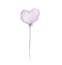 Heart Shaped Watercolor Purple Balloon