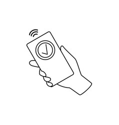 Nfc Wireless Cashless Payment Line Icon