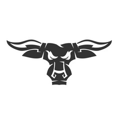 Bull Head Front Horn Icon Brand Identity