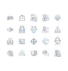 Business Enterprise Line Icons Collection Profit