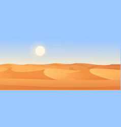 Desert Wild Panoramic Landscape With Dunes Dry