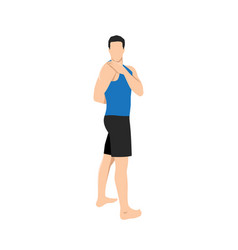 Man Doing Standing Spinal Twist Pose L