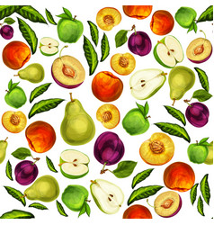 Seamless Mixed Sliced Fruits Pattern Background