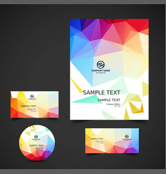 Bright Colorful Polygonal Business Stationery