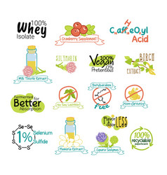 Natural Healthy Product Sticker Element Set