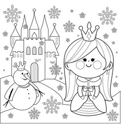 Princess In The Snow With A Castle