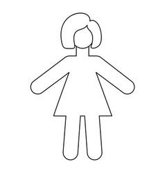 Simple Cartoon Blank Body Woman Template