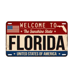 Welcome To Florida Vintage Rusty License Plate